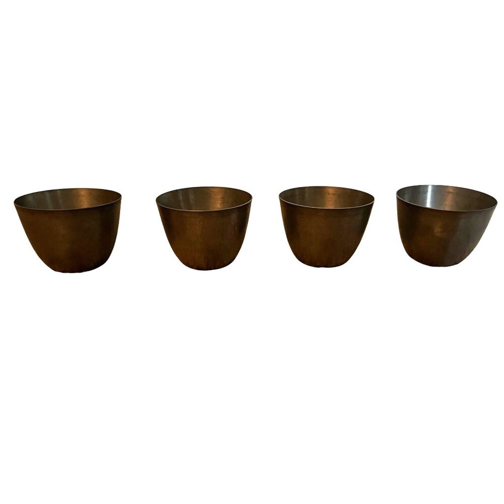 Vintage Leonard English Pewter Jefferson Cups Set of 4, Handmade Sheffield